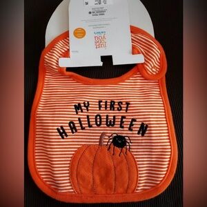 Orange Striped Halloween Bib for Babies
